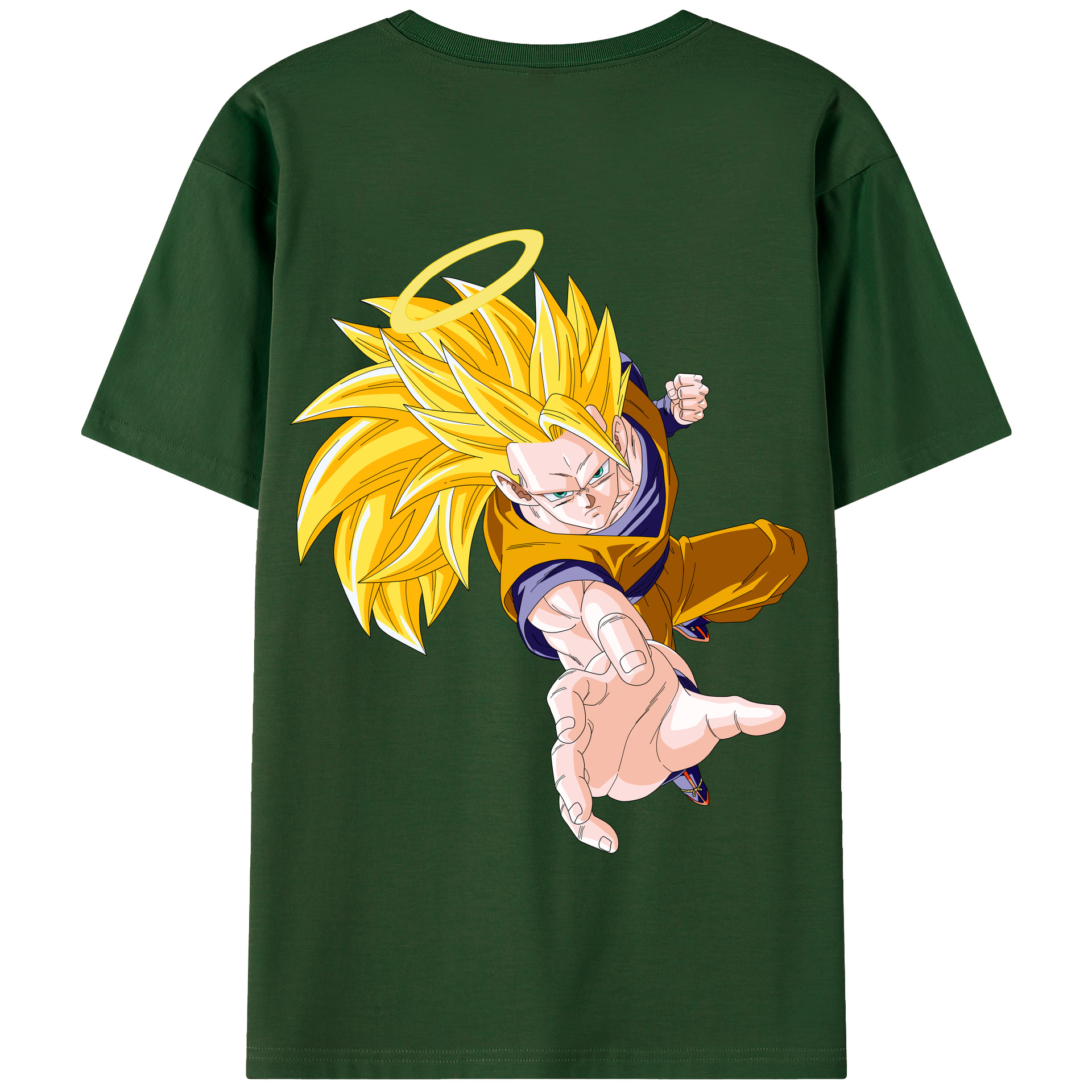 （画像用） ドラゴンボール 孫悟空（そん ごくう）Son Goku カカロット DRAGON BALL Kakarotto 綿100％半袖Tシャツ（背面プリント）